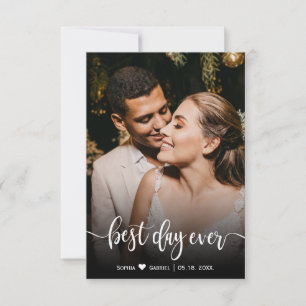 Tarjeta de agradecimiento de foto de boda del mejo