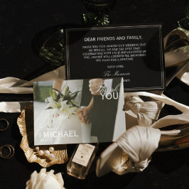 Tarjeta de agradecimiento de foto de boda editoria