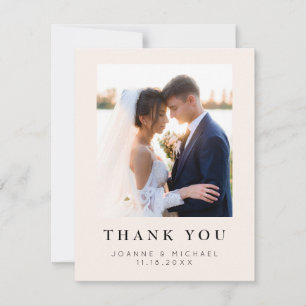Tarjeta de agradecimiento de foto de boda elegante