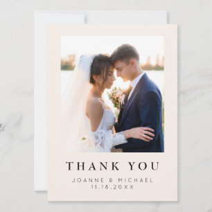 Tarjeta de agradecimiento de foto de boda elegante