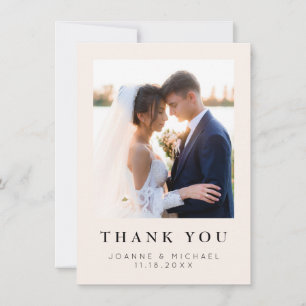 Tarjeta de agradecimiento de foto de boda elegante