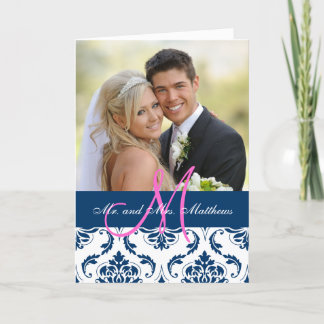 Tarjeta de agradecimiento de foto de boda en damas