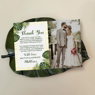 Tarjeta de agradecimiento de foto de boda en la pl