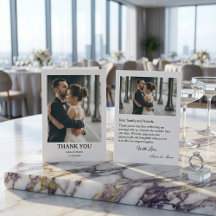 Tarjeta de agradecimiento de foto de boda formal c