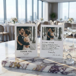 Tarjeta de agradecimiento de foto de boda formal c