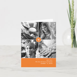 Tarjeta de agradecimiento de foto de boda india 4