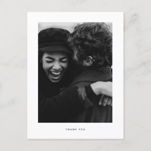 Tarjeta de agradecimiento de foto de boda minimali