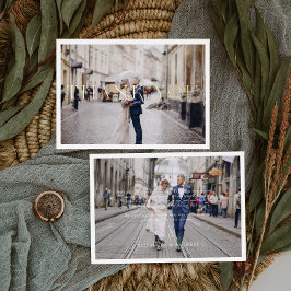 Tarjeta de agradecimiento de foto de boda minimali