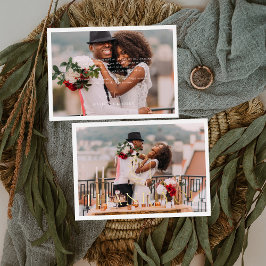 Tarjeta de agradecimiento de foto de boda minimali