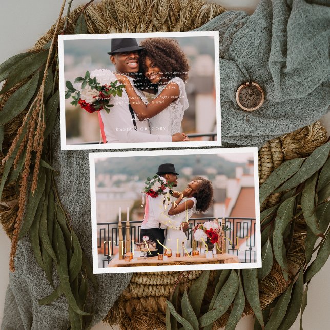 Tarjeta de agradecimiento de foto de boda minimali (Subido por el creador)