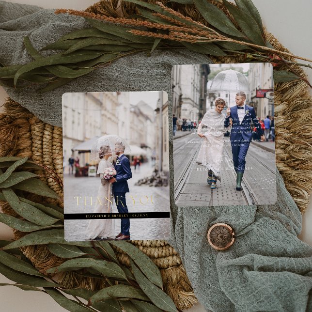 Tarjeta de agradecimiento de foto de boda minimali (Subido por el creador)