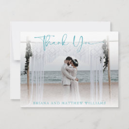 Tarjeta de agradecimiento de foto de boda moderna