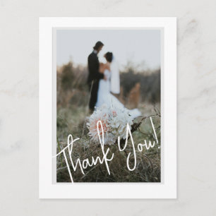 Tarjeta de agradecimiento de foto de boda moderna 