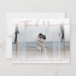 Tarjeta de agradecimiento de foto de boda moderna