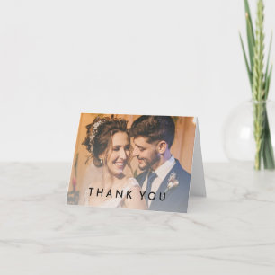 Tarjeta de agradecimiento de foto de boda moderna
