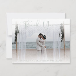 Tarjeta de agradecimiento de foto de boda moderna