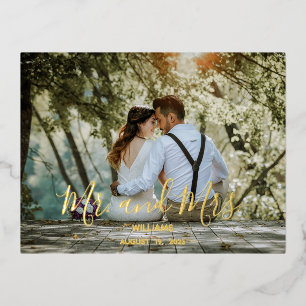 Tarjeta de agradecimiento de foto de boda personal