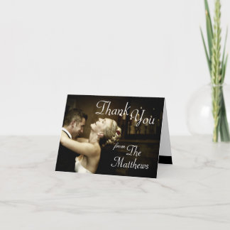 Tarjeta de agradecimiento de foto de boda personal