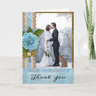 Tarjeta de agradecimiento de foto de boda Shabby C