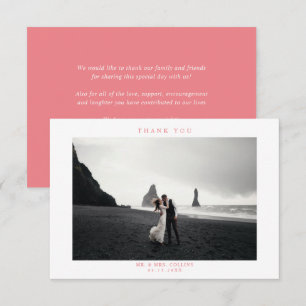 Tarjeta de agradecimiento de foto de boda simple r