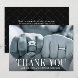 Tarjeta de agradecimiento de foto de boda simple y