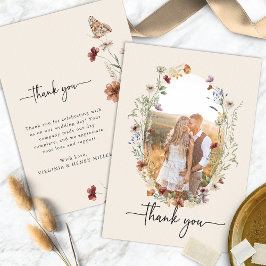Tarjeta de agradecimiento de foto de Boho