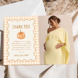 Tarjeta de agradecimiento de foto de calabaza pequ