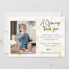 Tarjeta de agradecimiento de foto de cumpleaños 1e