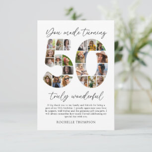 Tarjeta de agradecimiento de foto de cumpleaños 50