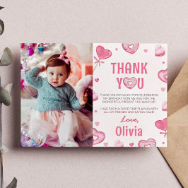 Tarjeta de agradecimiento de foto de cumpleaños de
