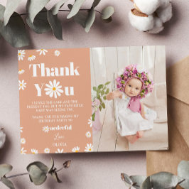 Tarjeta de agradecimiento de foto de cumpleaños de