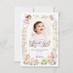 Tarjeta de agradecimiento de foto de cumpleaños nú