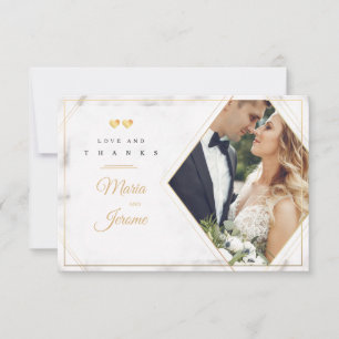 Tarjeta de agradecimiento de foto de dos corazones