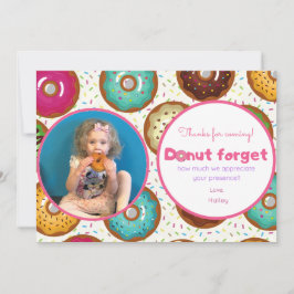 Tarjeta de agradecimiento de foto de fiesta de cum