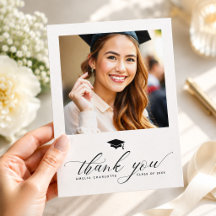 Tarjeta de agradecimiento de foto de fiesta de gra