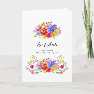 Tarjeta de agradecimiento de foto de fiesta floral