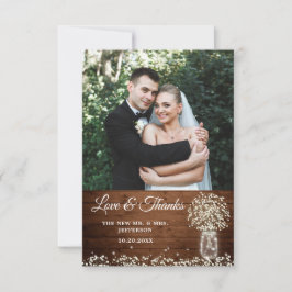 Tarjeta de agradecimiento de foto de frasco de mad