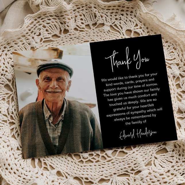 Tarjeta de agradecimiento de foto de funeral de pé (Subido por el creador)