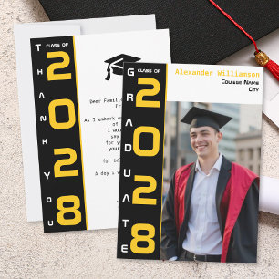 Tarjeta de agradecimiento de foto de graduación bl