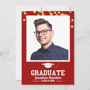 Tarjeta de agradecimiento de foto de graduación de