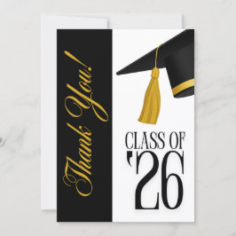Tarjeta de agradecimiento de foto de graduación de