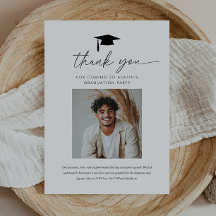 Tarjeta de agradecimiento de foto de graduación de