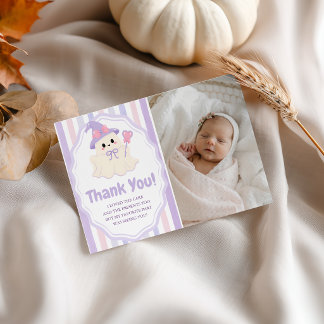 Tarjeta de agradecimiento de foto de la niña espel