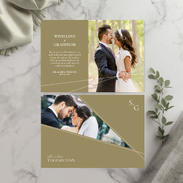 Tarjeta de agradecimiento de foto de líneas que se