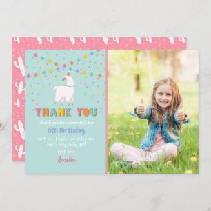 Tarjeta de agradecimiento de foto de Llama