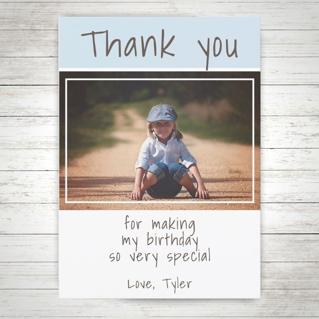 Tarjeta de agradecimiento de foto de niños moderno (Subido por el creador)