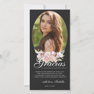 Tarjeta de agradecimiento de foto de Quinceañera f