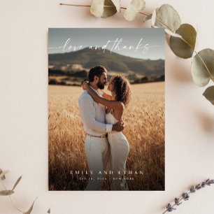 Tarjeta de agradecimiento de foto de recién casado