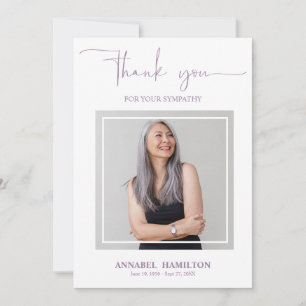 Tarjeta de agradecimiento de foto de simpatía de e