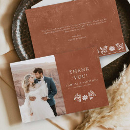 Tarjeta de agradecimiento de foto de terracota rús